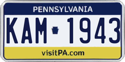 PA license plate KAM1943