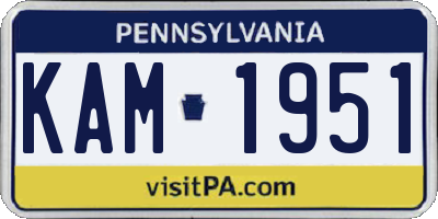 PA license plate KAM1951