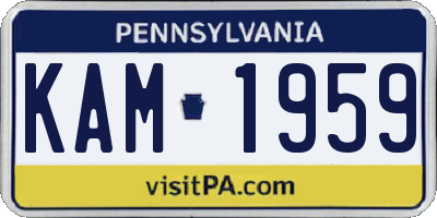 PA license plate KAM1959