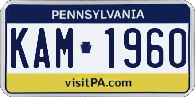 PA license plate KAM1960
