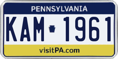 PA license plate KAM1961