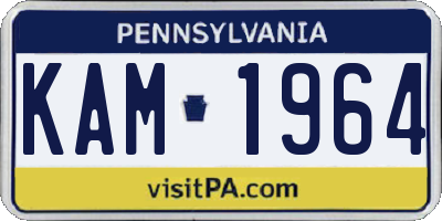 PA license plate KAM1964