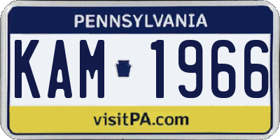 PA license plate KAM1966