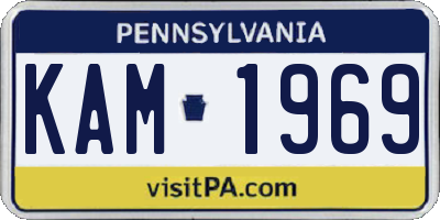 PA license plate KAM1969