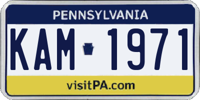 PA license plate KAM1971