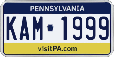 PA license plate KAM1999