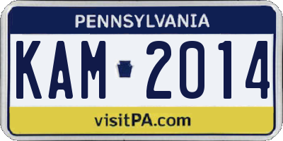 PA license plate KAM2014