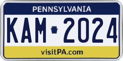 PA license plate KAM2024
