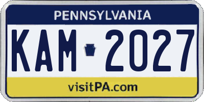 PA license plate KAM2027