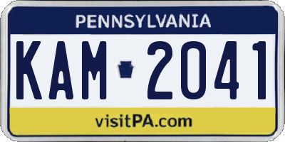 PA license plate KAM2041