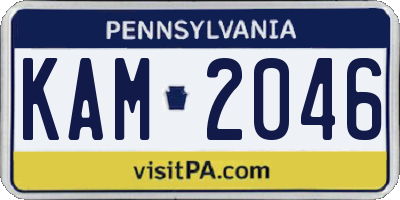 PA license plate KAM2046