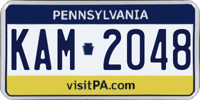 PA license plate KAM2048