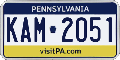 PA license plate KAM2051
