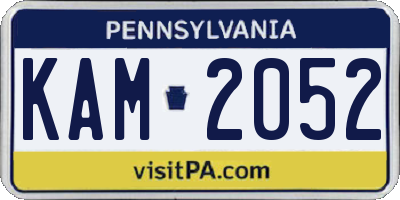 PA license plate KAM2052