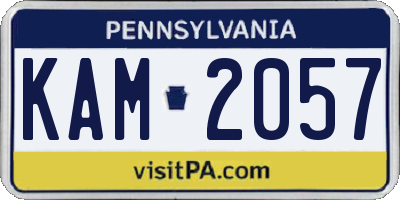 PA license plate KAM2057