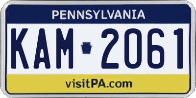PA license plate KAM2061