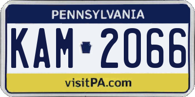PA license plate KAM2066