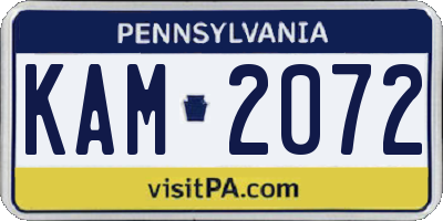 PA license plate KAM2072