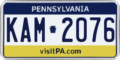 PA license plate KAM2076