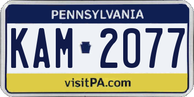 PA license plate KAM2077