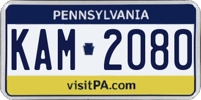 PA license plate KAM2080