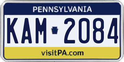 PA license plate KAM2084
