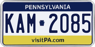 PA license plate KAM2085