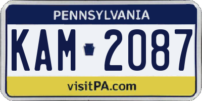 PA license plate KAM2087