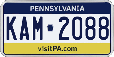 PA license plate KAM2088