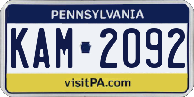 PA license plate KAM2092