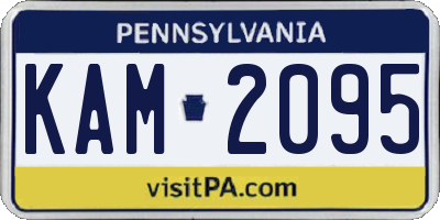 PA license plate KAM2095