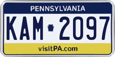 PA license plate KAM2097