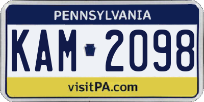 PA license plate KAM2098