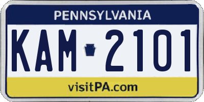 PA license plate KAM2101