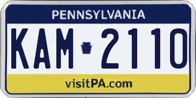 PA license plate KAM2110