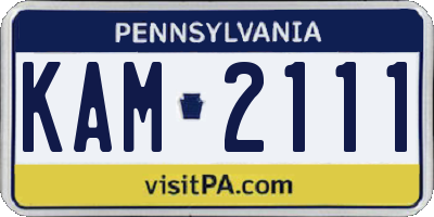 PA license plate KAM2111