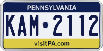 PA license plate KAM2112