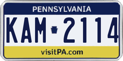 PA license plate KAM2114