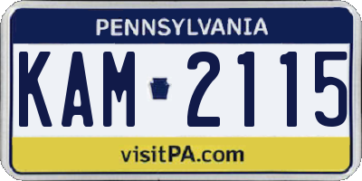 PA license plate KAM2115