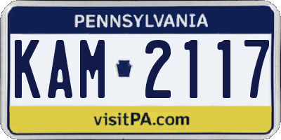 PA license plate KAM2117