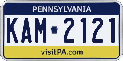 PA license plate KAM2121