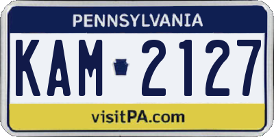 PA license plate KAM2127