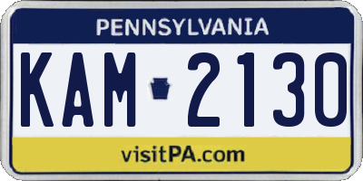 PA license plate KAM2130