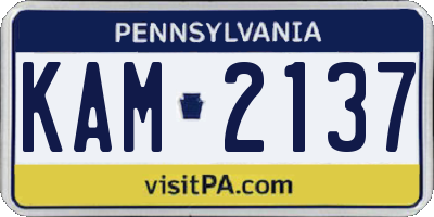 PA license plate KAM2137