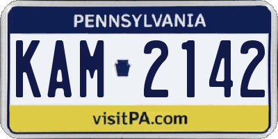 PA license plate KAM2142