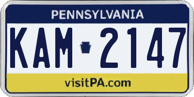 PA license plate KAM2147