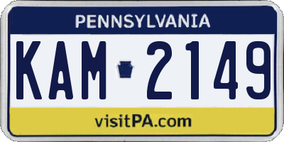 PA license plate KAM2149