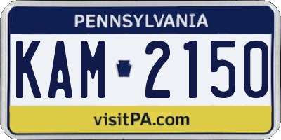 PA license plate KAM2150
