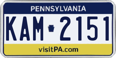 PA license plate KAM2151