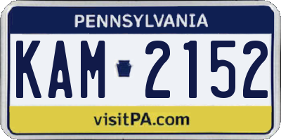 PA license plate KAM2152